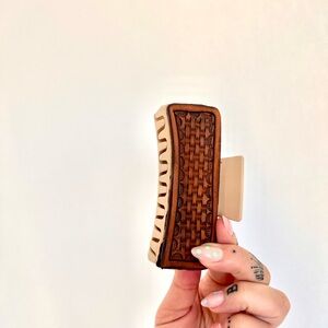 Hand tooled leather clip